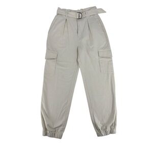 Aritzia Sunday Best Paper Bag Cargo Jogger Pants Womens 6 Cream High Waisted